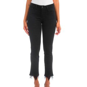Just Black Lace Hem Straight Leg Jean